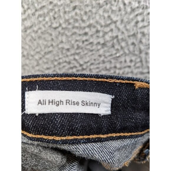 Frame Denim Jeans Womens 27 Ali High Rise Skinny Blue Destroyed Kingland Rip - Picture 4 of 16